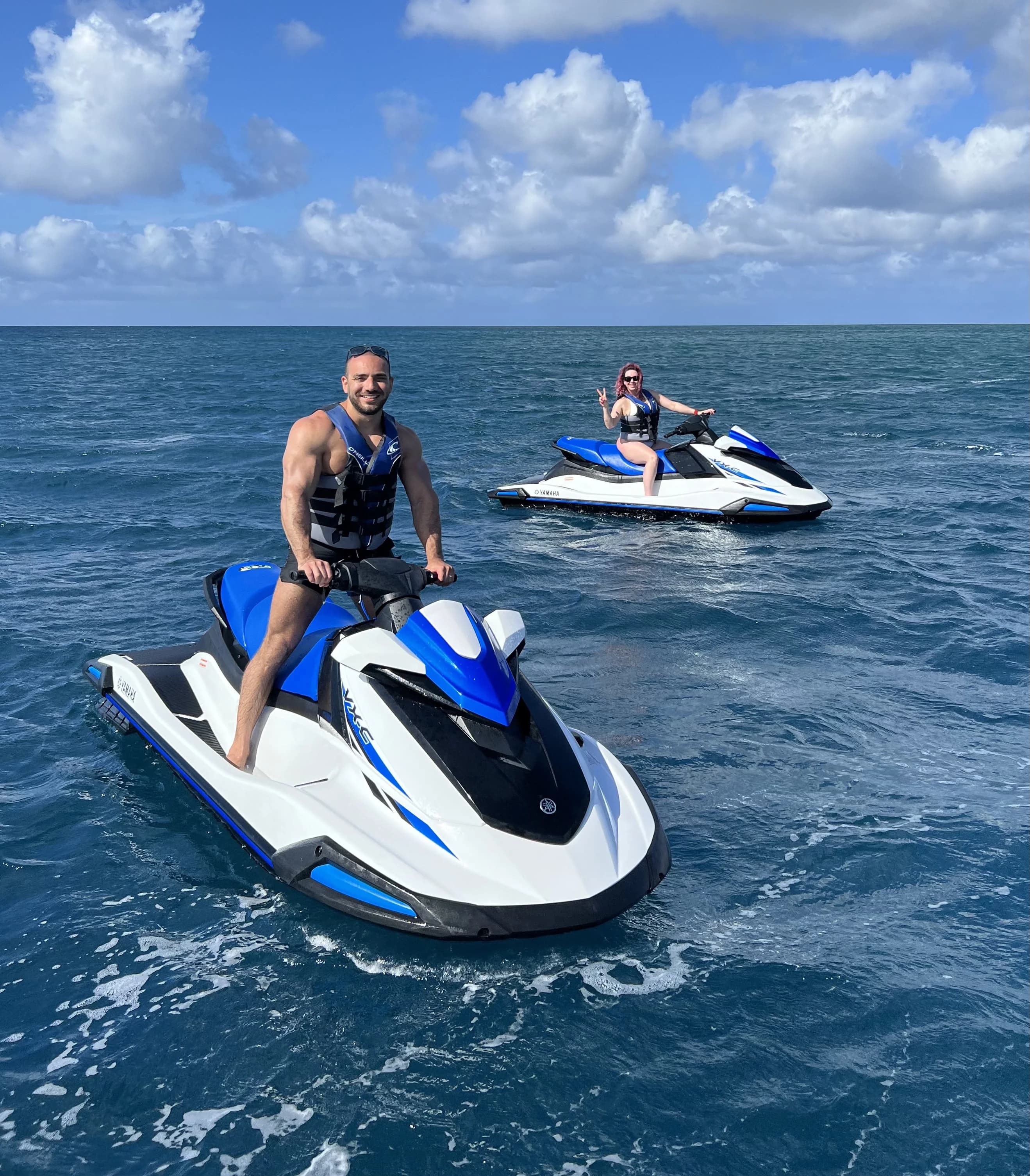 Instructor demonstrating jet ski operation